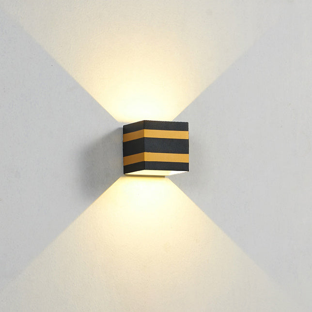 Dalton Cube Wall Sconce, IP65 Waterproof LED Up Down Outdoor Light for Front Door & Fence Post