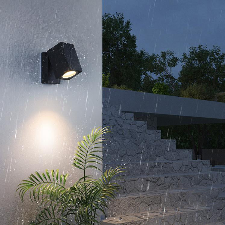 Pike Adjustable Spot Sconce, Small Black Grey IP65 Waterproof GU10 Outdoor Spotlight for Tree, Wall & House Number
