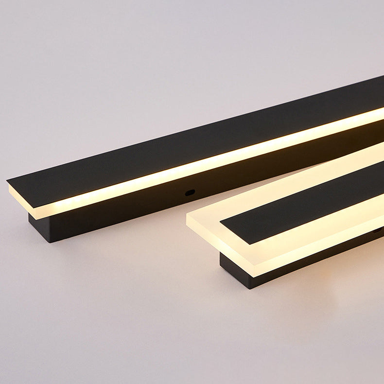 Langley Long Bar Wall Light, Slim Black IP65 Waterproof LED Outdoor Sconce for Facade, Garage & Column