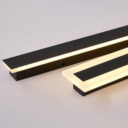 Langley Long Bar Wall Light, Slim Black IP65 Waterproof LED Outdoor Sconce for Facade, Garage & Column