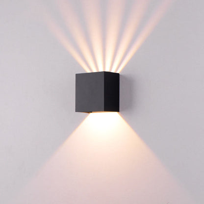 Corby Square Beam Sconce, Black IP65 Waterproof 6W 12W LED Outdoor Wall Light for Brick, Stone & Textured Facade