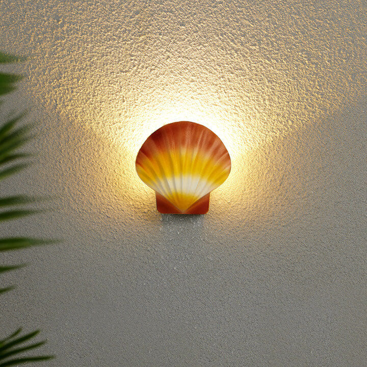 Cowrie Shell Wall Sconce, IP65 Waterproof LED Outdoor Wall Light for Courtyard, Terrace & Garden Wall