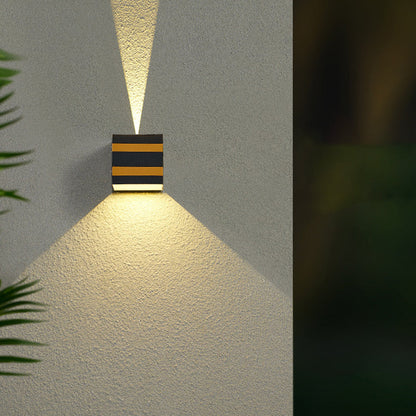 Dalton Cube Wall Sconce, IP65 Waterproof LED Up Down Outdoor Light for Front Door & Fence Post