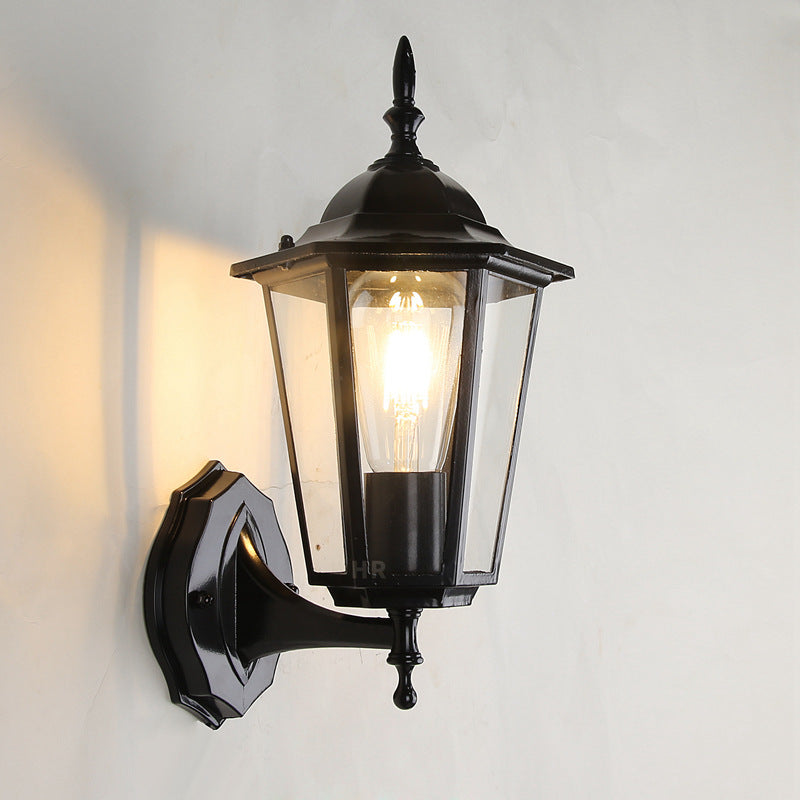 Ellerby Frosted Glass Wall Lantern, Black Bronze IP65 Waterproof Outdoor Porch Light for Front & Side Door