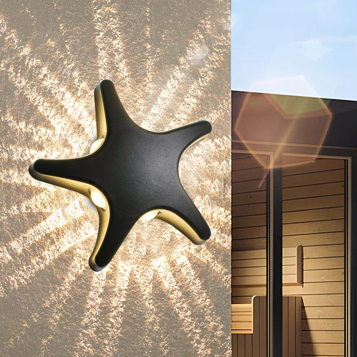 Anstey Fanned Wall Sconce, Slim Sand Black Marble IP65 Waterproof LED Outdoor Wall Light for Doorway & Balcony