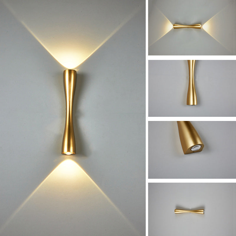 Ridge Twin Spot Sconce, Slim Gold LED Indoor Wall Light for Hallway, Mirror, Alcove & Headboard