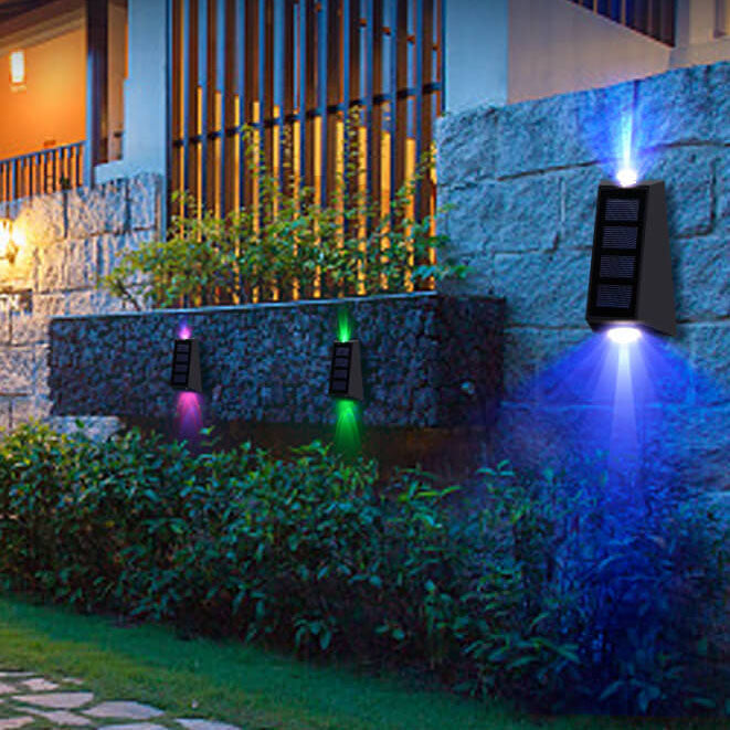 Aurora Solar Colour Light, Black Wireless Solar RGB Colour Changing Garden Light for Fence, Patio & Deck