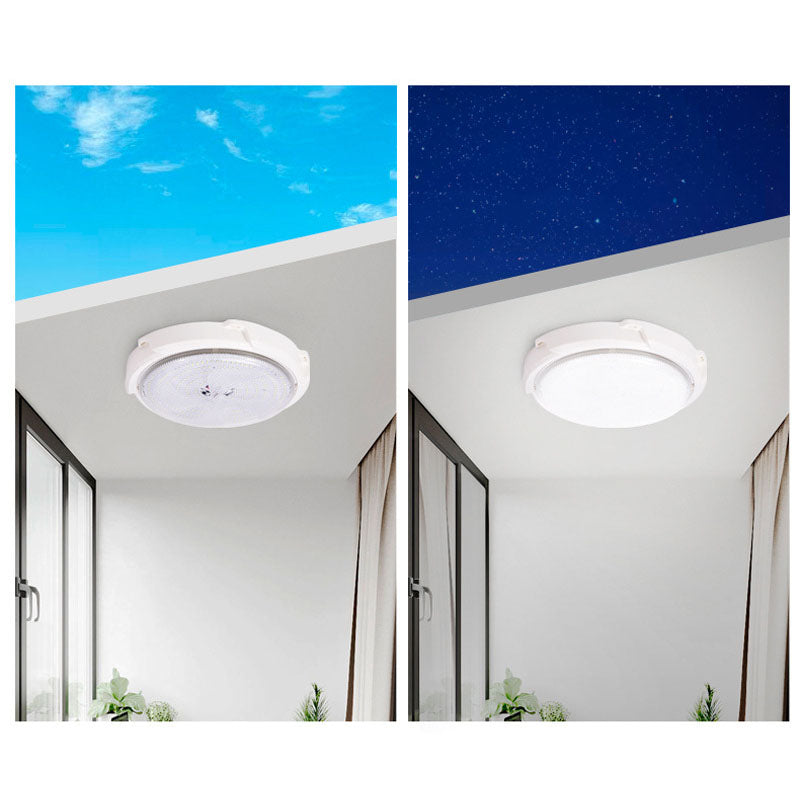 Solstice Solar Ceiling Light, White Solar Shed Light for Workshop, Summerhouse & Garden Room