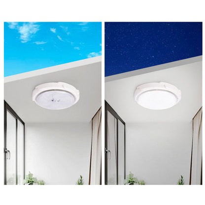 Solstice Solar Ceiling Light, White Solar Shed Light for Workshop, Summerhouse & Garden Room