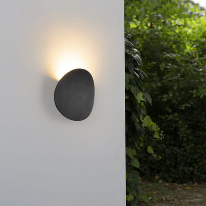 Thorne Round Glass Wall Sconce, Sand Black IP65 Waterproof LED Outdoor Porch Light for Front Door & Entryway