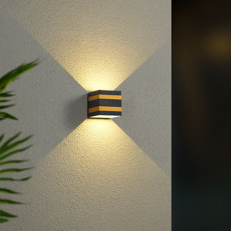 Dalton Cube Wall Sconce, IP65 Waterproof LED Up Down Outdoor Light for Front Door & Fence Post