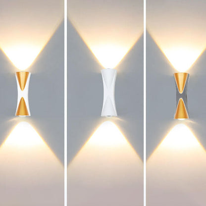 Sabre Horn Wall Sconce, Slim Black Gold IP65 Waterproof LED Outdoor Wall Light for Doorway & Garden Wall
