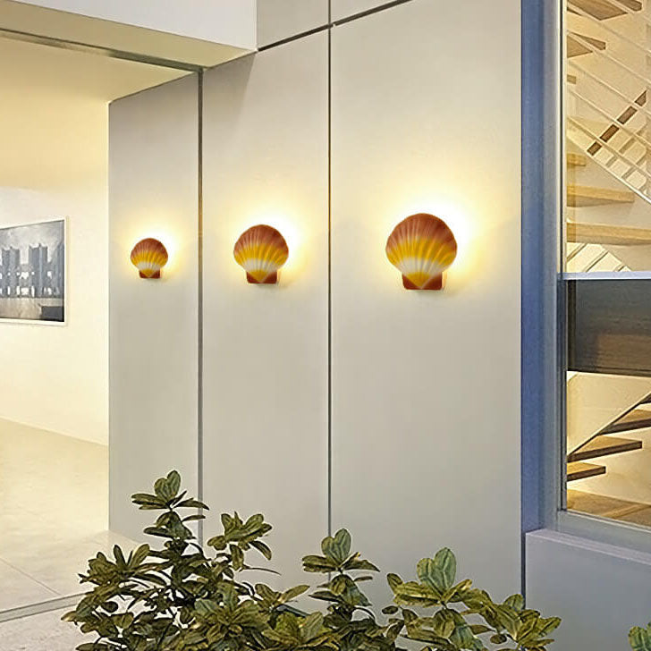 Cowrie Shell Wall Sconce, IP65 Waterproof LED Outdoor Wall Light for Courtyard, Terrace & Garden Wall