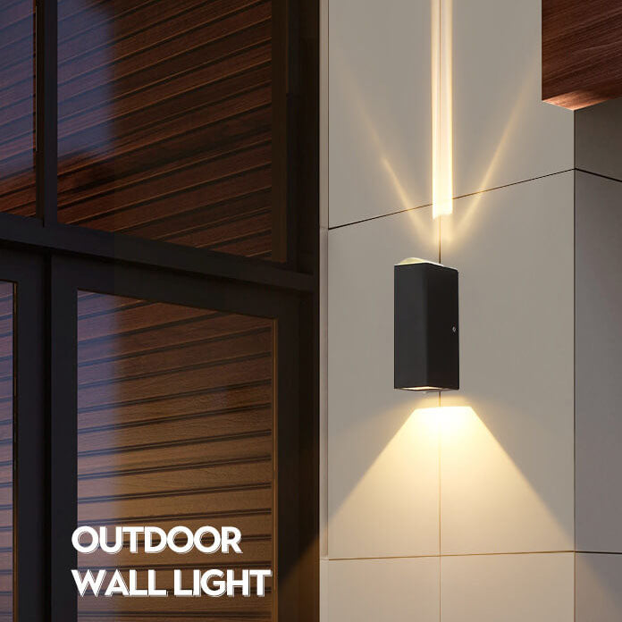 Ashford Twin Beam Wall Sconce, Black LED Up Down Indoor Wall Light for Hallway, Stairway & Covered Porch