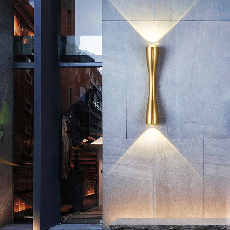 Ridge Twin Spot Sconce, Slim Gold LED Indoor Wall Light for Hallway, Mirror, Alcove & Headboard