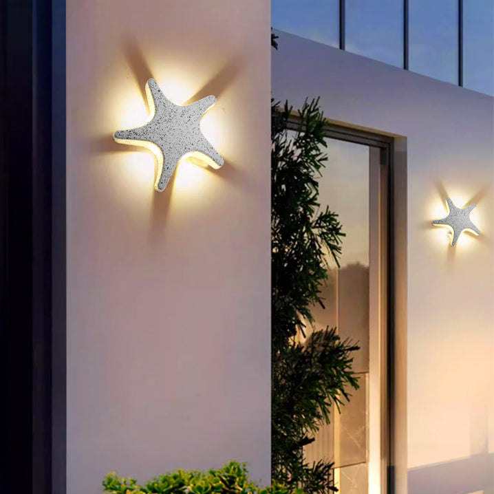 Anstey Fanned Wall Sconce, Slim Sand Black Marble IP65 Waterproof LED Outdoor Wall Light for Doorway & Balcony