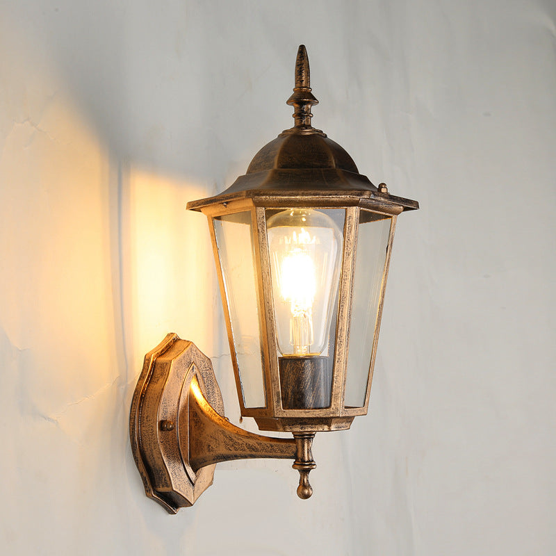Ellerby Frosted Glass Wall Lantern, Black Bronze IP65 Waterproof Outdoor Porch Light for Front & Side Door