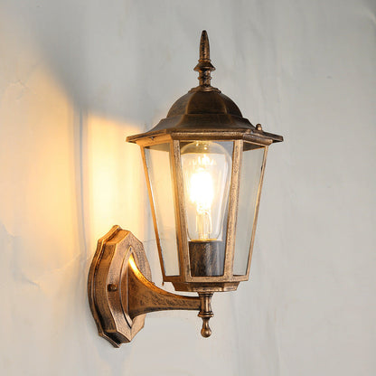 Ellerby Frosted Glass Wall Lantern, Black Bronze IP65 Waterproof Outdoor Porch Light for Front & Side Door