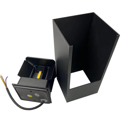 Merrick Up Down Wall Light, Black Silver IP65 Waterproof LED Outdoor Sconce for Patio, Porch & Facade