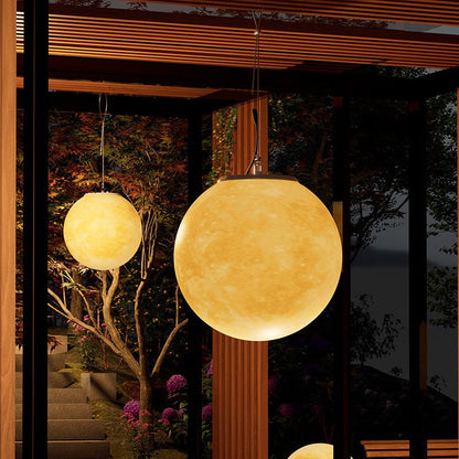 Vale Moon Solar Pendant, Warm Glow Hanging Solar Globe Garden Light for Pergola, Patio, Tree & Gazebo