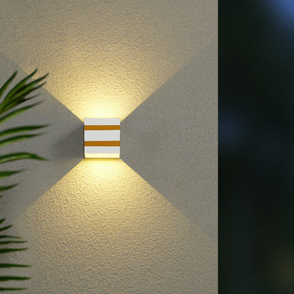 Dalton Cube Wall Sconce, IP65 Waterproof LED Up Down Outdoor Light for Front Door & Fence Post