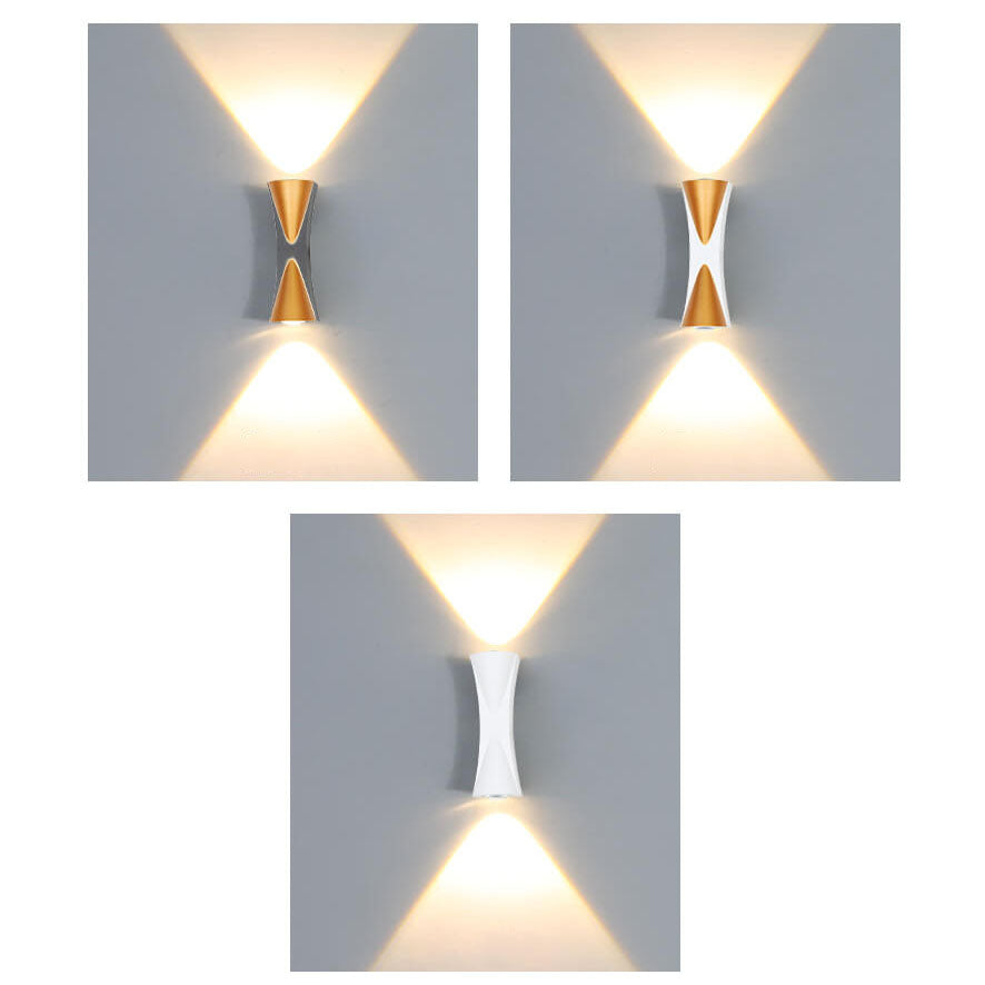 Sabre Horn Wall Sconce, Slim Black Gold IP65 Waterproof LED Outdoor Wall Light for Doorway & Garden Wall