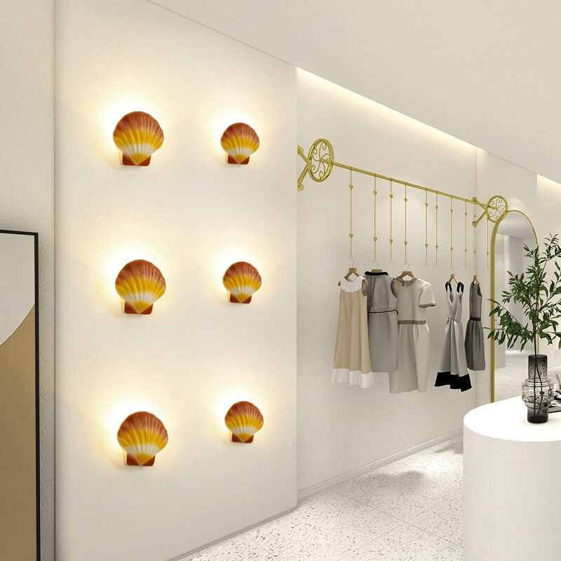 Cowrie Shell Wall Sconce, IP65 Waterproof LED Outdoor Wall Light for Courtyard, Terrace & Garden Wall