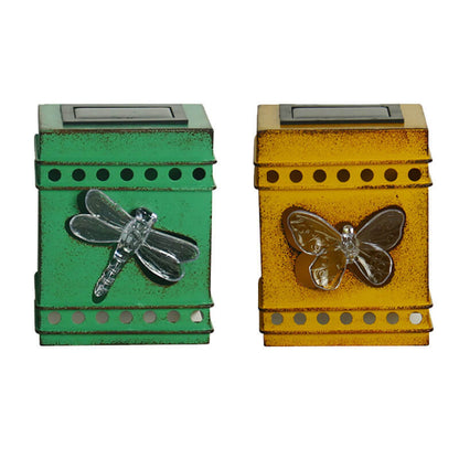 Meadowlark Solar Garden Accent Light, Aged Green Solar Stake Light for Border & Planting