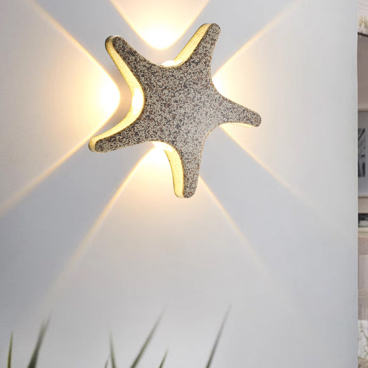 Anstey Fanned Wall Sconce, Slim Sand Black Marble IP65 Waterproof LED Outdoor Wall Light for Doorway & Balcony