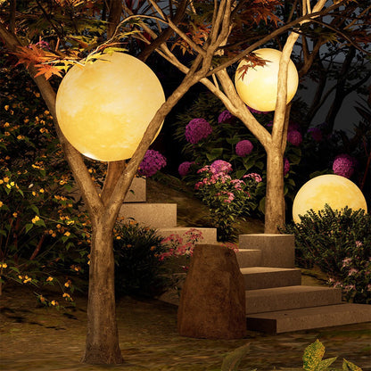 Vale Moon Solar Pendant, Warm Glow Hanging Solar Globe Garden Light for Pergola, Patio, Tree & Gazebo