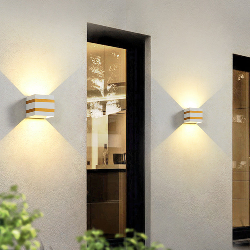 Dalton Cube Wall Sconce, IP65 Waterproof LED Up Down Outdoor Light for Front Door & Fence Post