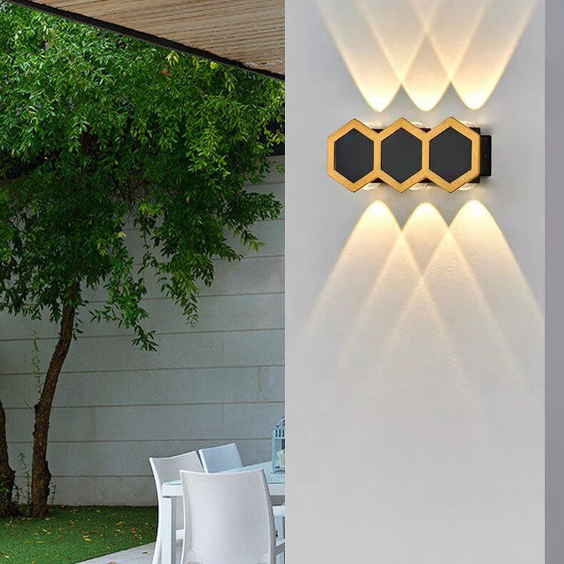 Comb Hexagon Wall Sconce, Honeycomb LED Outdoor Wall Light for Patio, Entrance & Garden Wall
