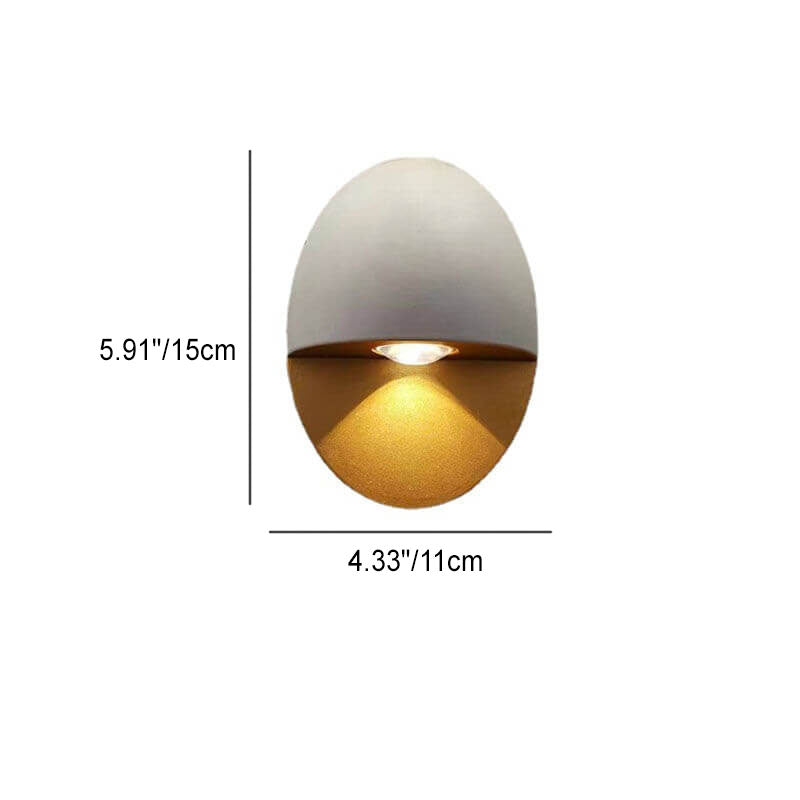 Linden Round Wall Sconce, Platinum Black Gold IP65 Waterproof 6W LED Outdoor Porch Light for Doorway, Corridor & Balcony
