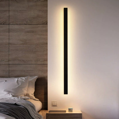 Langley Long Bar Wall Light, Slim Black IP65 Waterproof LED Outdoor Sconce for Facade, Garage & Column