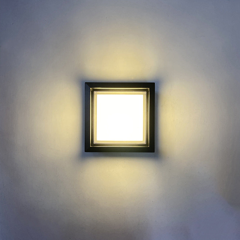 Prism Cube Wall Sconce, Black IP65 Waterproof 12W LED Adjustable Outdoor Wall Light for Fence & Doorway