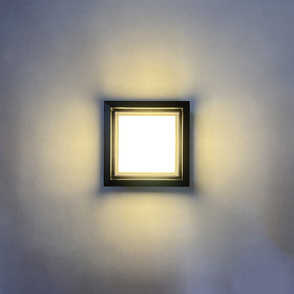 Prism Cube Wall Sconce, Black IP65 Waterproof 12W LED Adjustable Outdoor Wall Light for Fence & Doorway