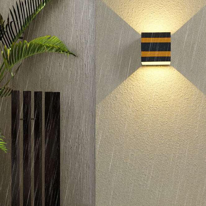 Dalton Cube Wall Sconce, IP65 Waterproof LED Up Down Outdoor Light for Front Door & Fence Post