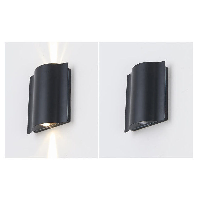 Crest Wave Wall Light, Black IP65 Waterproof Multi Beam LED Outdoor Sconce for Brick, Stone & Garden Wall