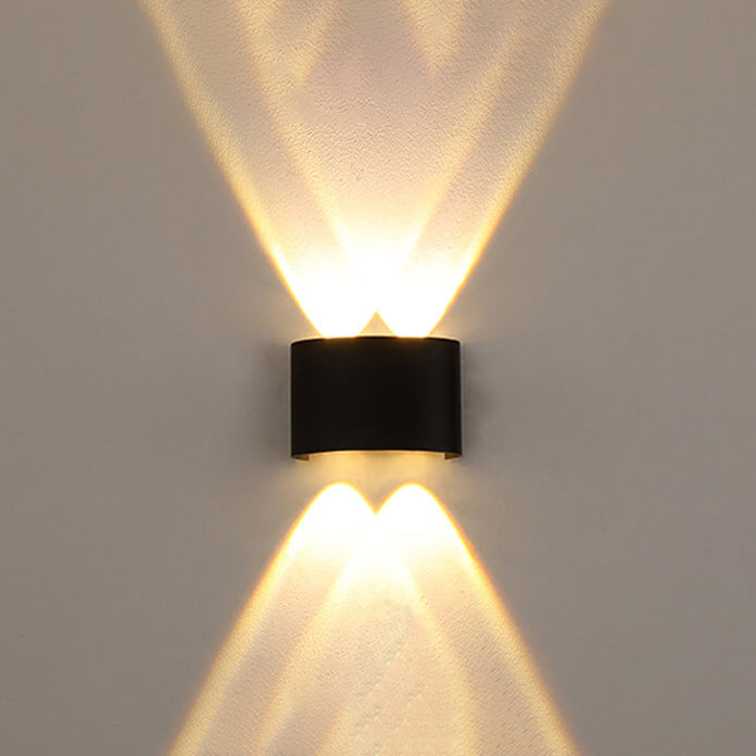 Sweep Arc Spotlight Sconce, Black White IP65 Waterproof 2W to 12W LED Outdoor Wall Light for Brick & Stone Wall