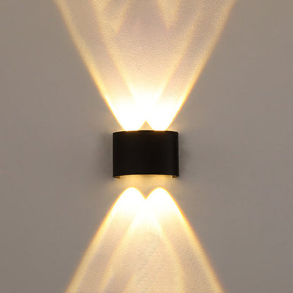 Sweep Arc Spotlight Sconce, Black White IP65 Waterproof 2W to 12W LED Outdoor Wall Light for Brick & Stone Wall
