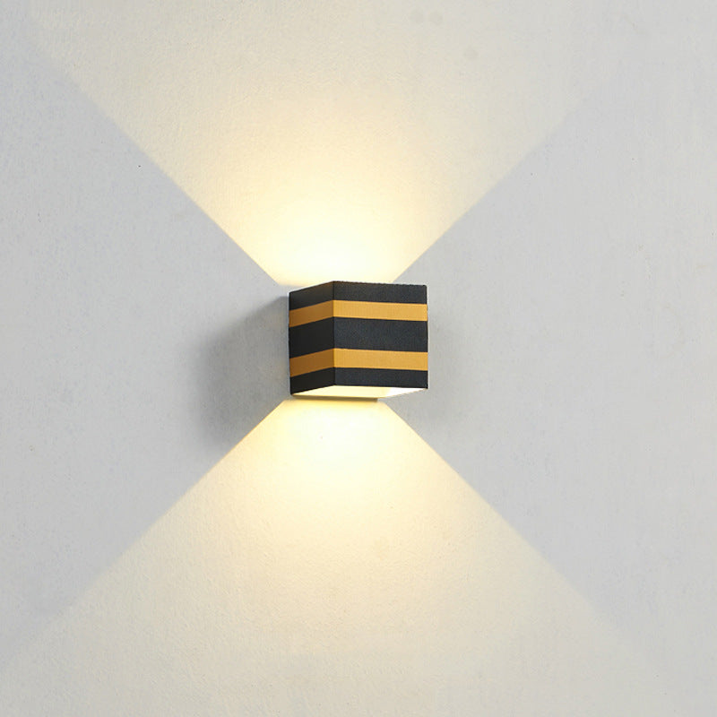Dalton Cube Wall Sconce, IP65 Waterproof LED Up Down Outdoor Light for Front Door & Fence Post
