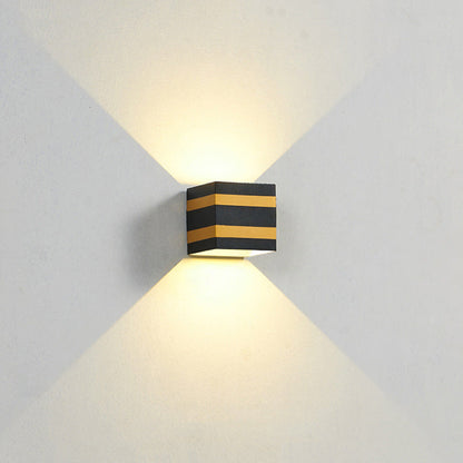 Dalton Cube Wall Sconce, IP65 Waterproof LED Up Down Outdoor Light for Front Door & Fence Post
