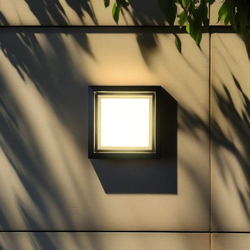Prism Cube Wall Sconce, Black IP65 Waterproof 12W LED Adjustable Outdoor Wall Light for Fence & Doorway