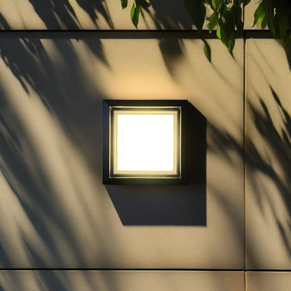 Prism Cube Wall Sconce, Black IP65 Waterproof 12W LED Adjustable Outdoor Wall Light for Fence & Doorway