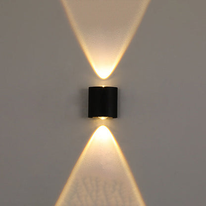 Sweep Arc Spotlight Sconce, Black White IP65 Waterproof 2W to 12W LED Outdoor Wall Light for Brick & Stone Wall