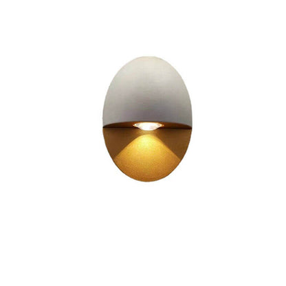 Linden Round Wall Sconce, Platinum Black Gold IP65 Waterproof 6W LED Outdoor Porch Light for Doorway, Corridor & Balcony
