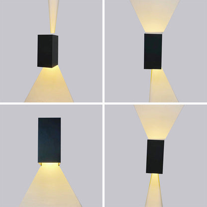 Merrick Up Down Wall Light, Black Silver IP65 Waterproof LED Outdoor Sconce for Patio, Porch & Facade