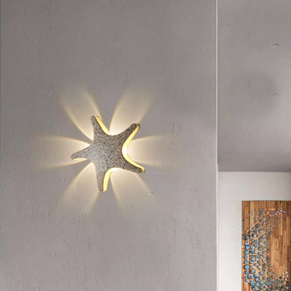 Anstey Fanned Wall Sconce, Slim Sand Black Marble IP65 Waterproof LED Outdoor Wall Light for Doorway & Balcony
