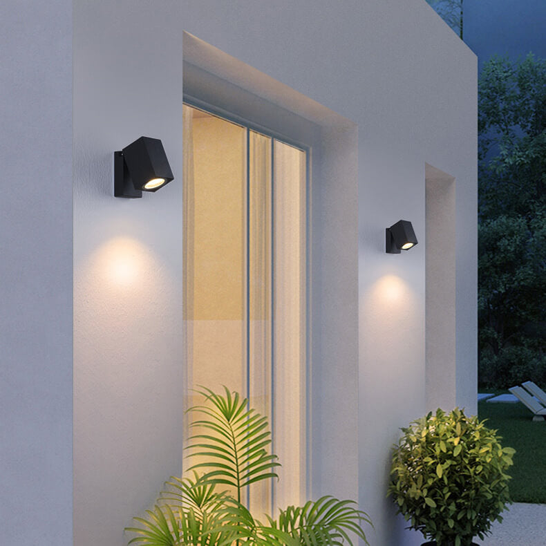 Pike Adjustable Spot Sconce, Small Black Grey IP65 Waterproof GU10 Outdoor Spotlight for Tree, Wall & House Number