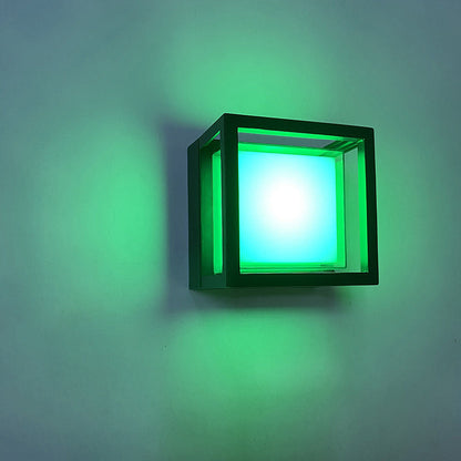 Prism Cube Wall Sconce, Black IP65 Waterproof 12W LED Adjustable Outdoor Wall Light for Fence & Doorway